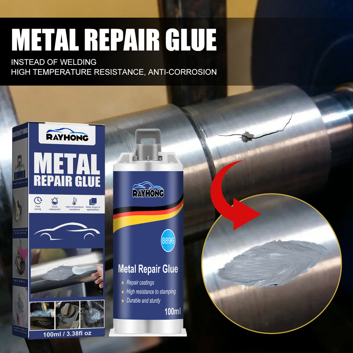 Metal Repair Adhesive for Strong High-Temperature Fixes