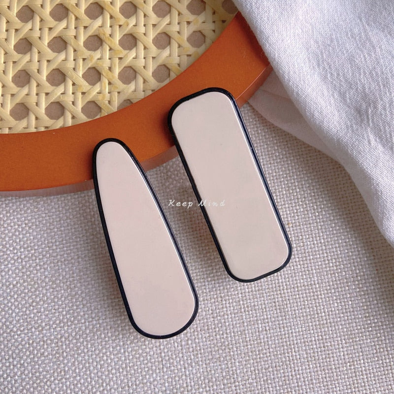 Korean Geometric Hair Clips - Elegant Gold Barrette Set