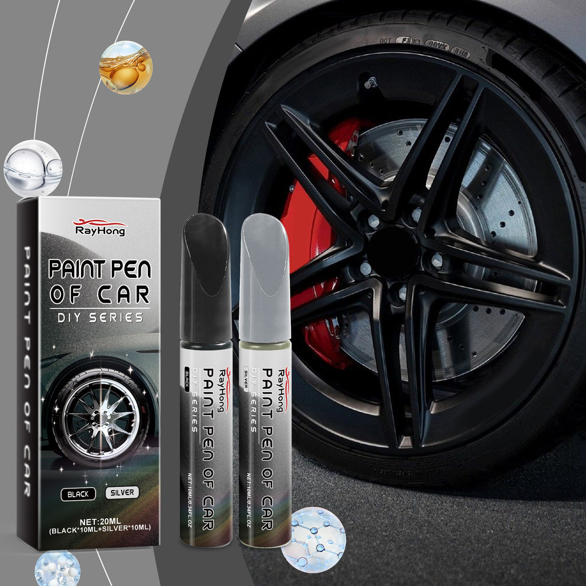Car Scratch Repair Pen Set for Wheels & Minor Chips