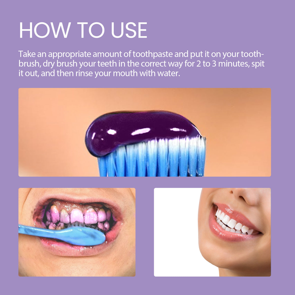 Purple Corrector Toothpaste for Whiter-Looking Teeth