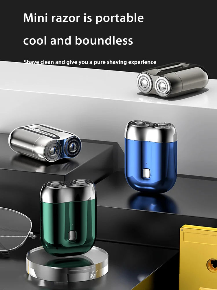Mini Dual Blade Shaver – USB Rechargeable & IPX6 Waterproof