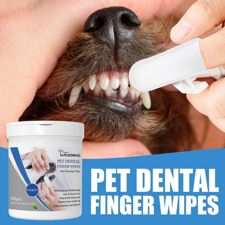 Pet Dental Finger Wipes for Fresher Breath & Cleaner Teeth