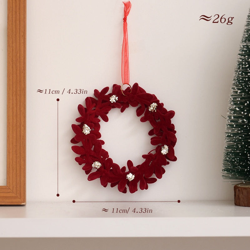 Velvet Red Christmas Ornaments With Sparkling Details