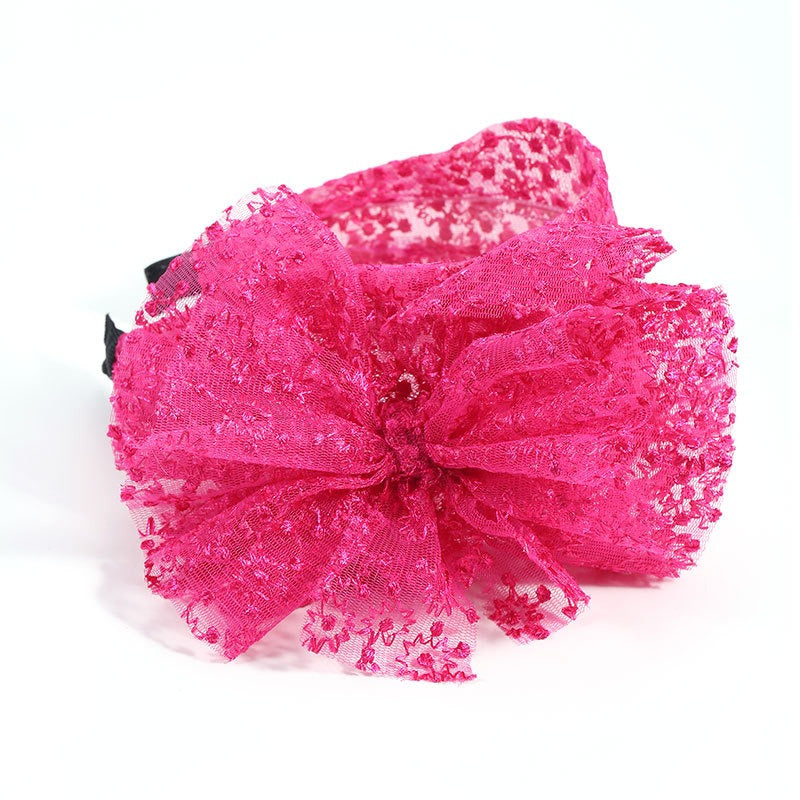 Oversized Floral Lace Bow Headband for Instant Style