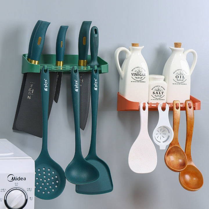 Punch-Free Wall Rack for Kitchen and Bathroom Storage