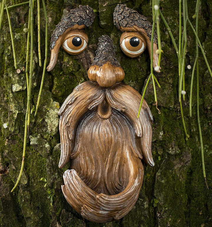 Bird Feeder Tree Face Garden Decor for Outdoor Walls