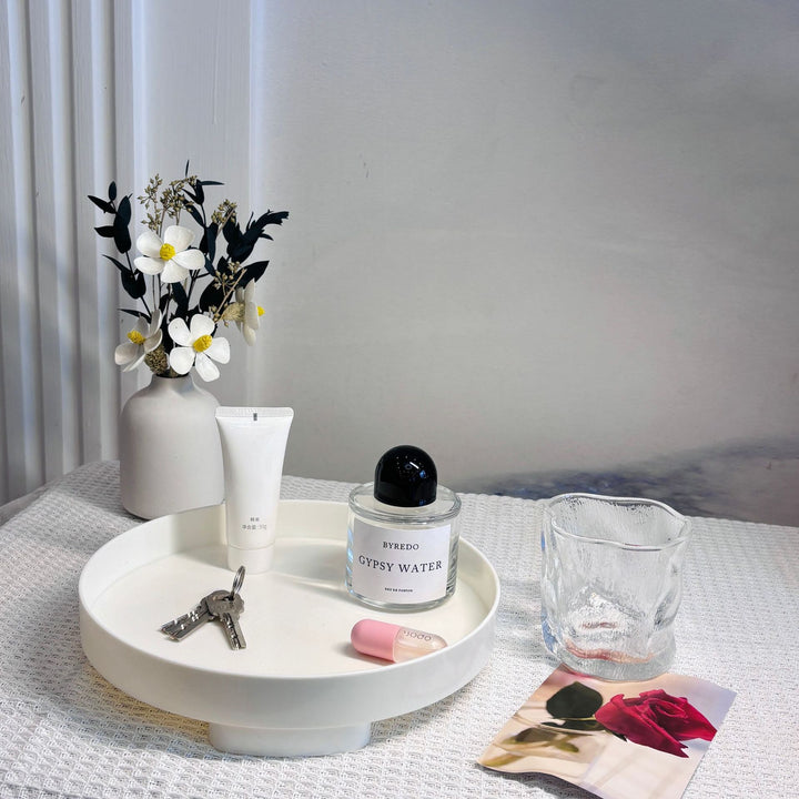 Round Vanity Tray Organizer for Perfume and Makeup Storage