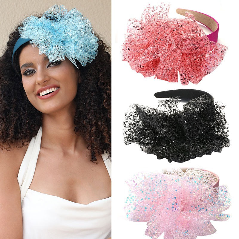 Sequin Flower Headband For Girls, Sparkling Style