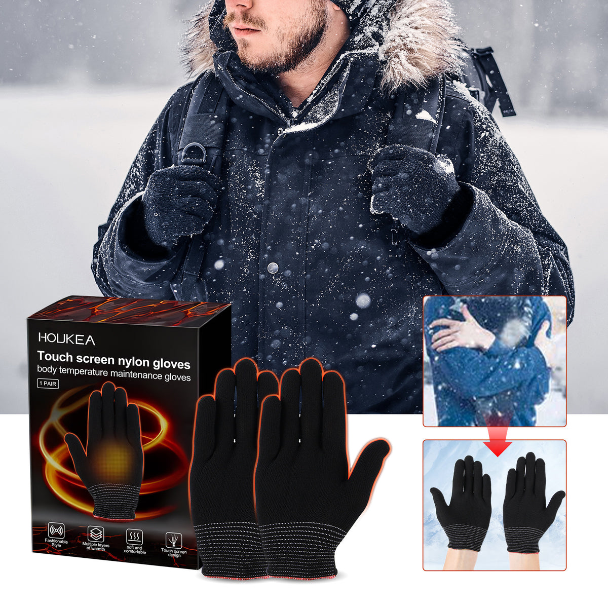 Touchscreen Winter Gloves for Warm Outdoor Comfort
