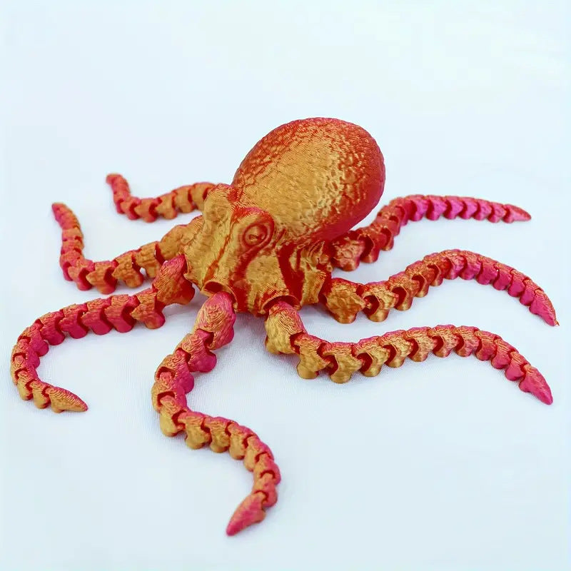 3D Printed Octopus Toy With Colorful Movable Tentacles