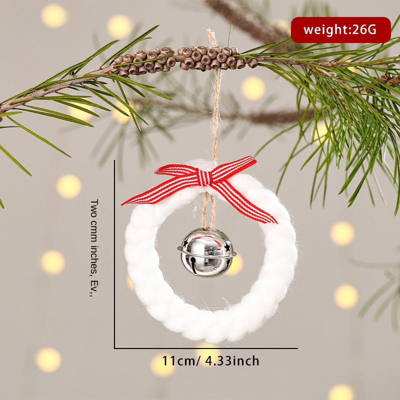 Christmas Bell Wreath Ornament for Rustic Tree Decor
