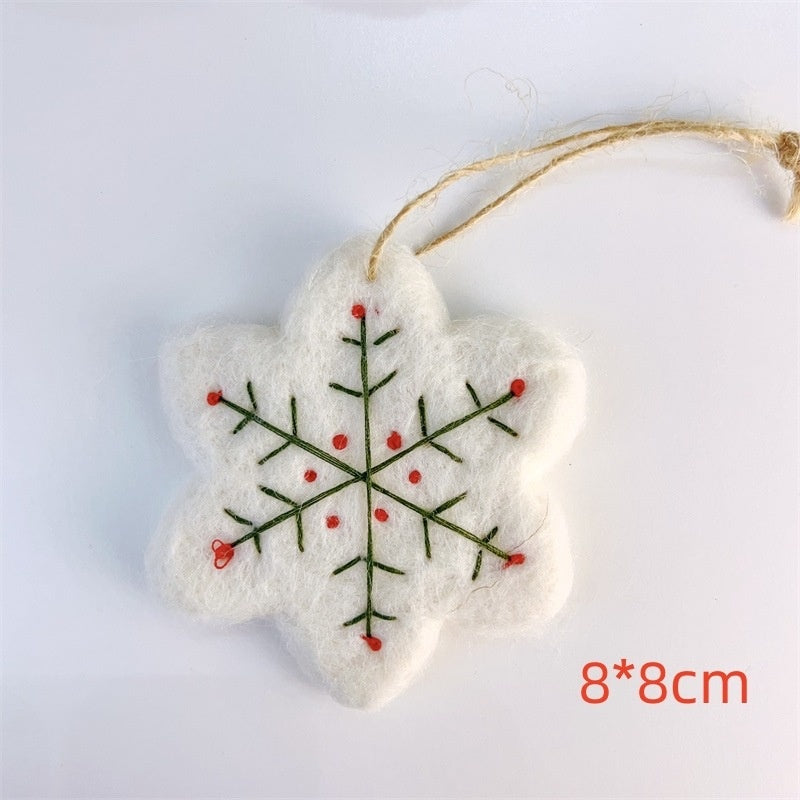 Felt Snowflake Ornaments for Rustic Christmas Charm