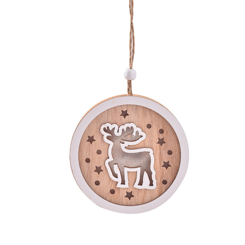 Wooden Christmas Light Pendant for Cozy Tree Decor