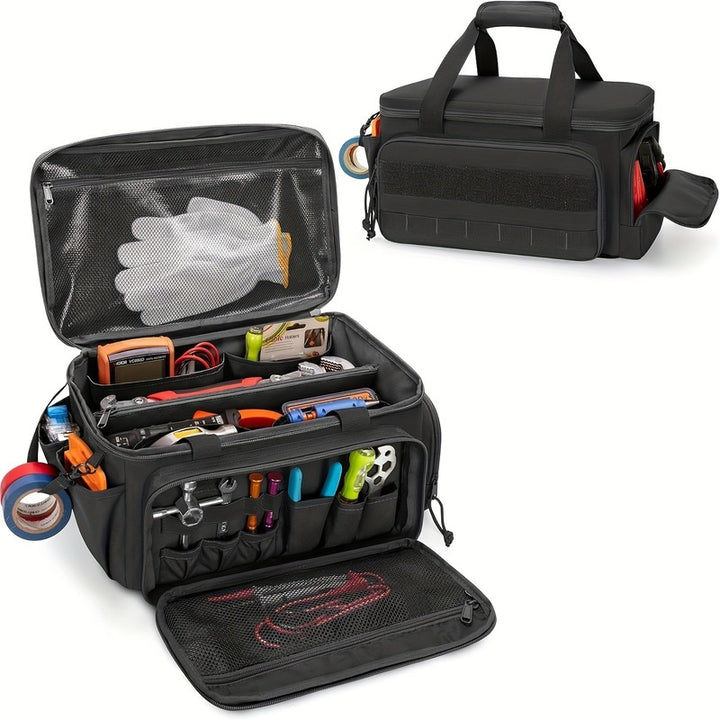 14-Inch Electrician Tool Bag with Non-Slip Organizer