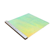 Mint-to-yellow gradient foot massage pad with wavy line pattern, white control panel on side, isometric 3D view