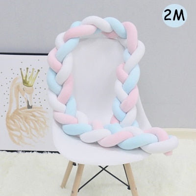 Braided Baby Bed Bumper for Cozy Nursery Bed Decor