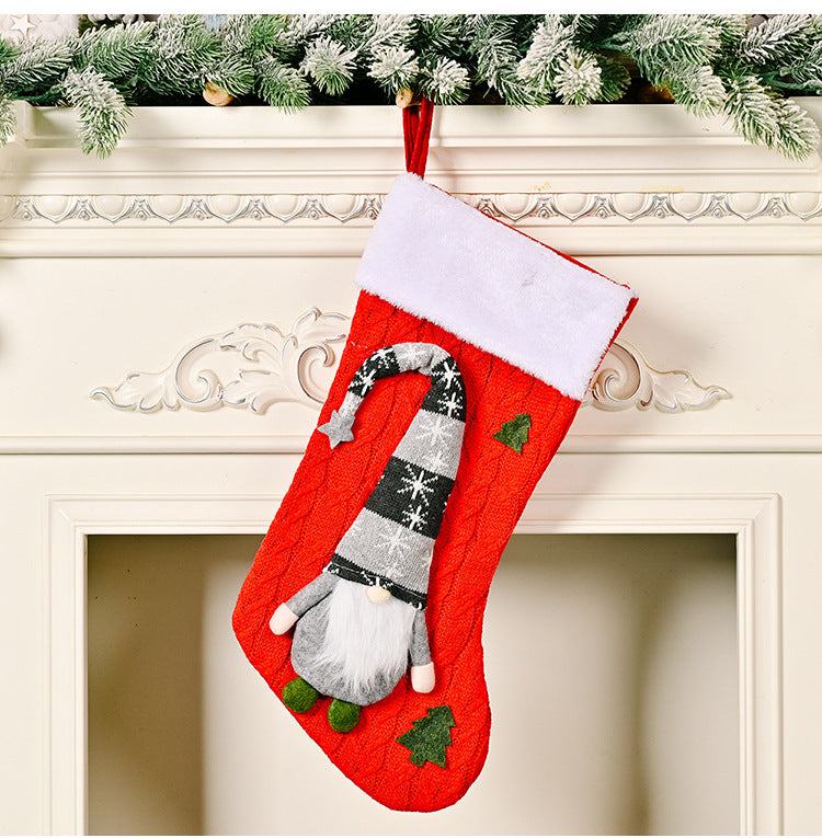 Knitted Christmas Stocking Set for Festive Mantels