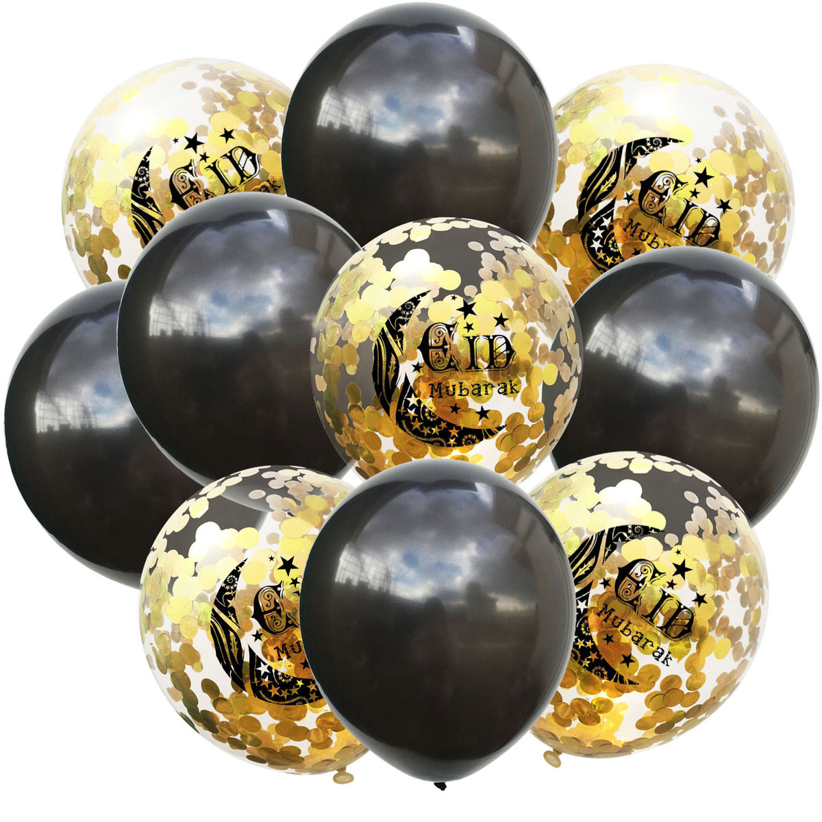 Ramadan Kareem Balloon Set With Confetti Sparkle Decor