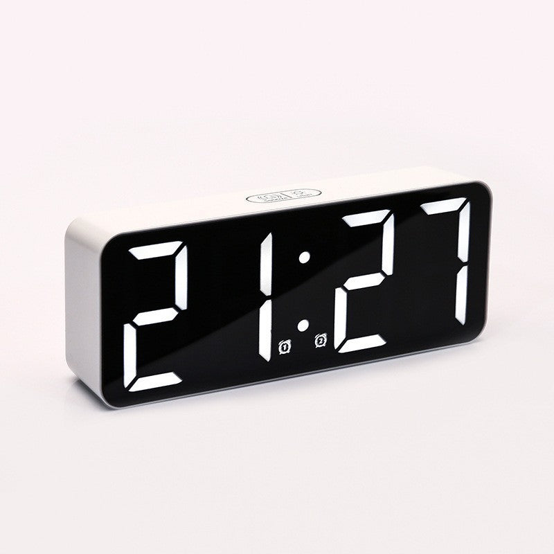 LED Alarm Clock With Mirror Display and Dual Power