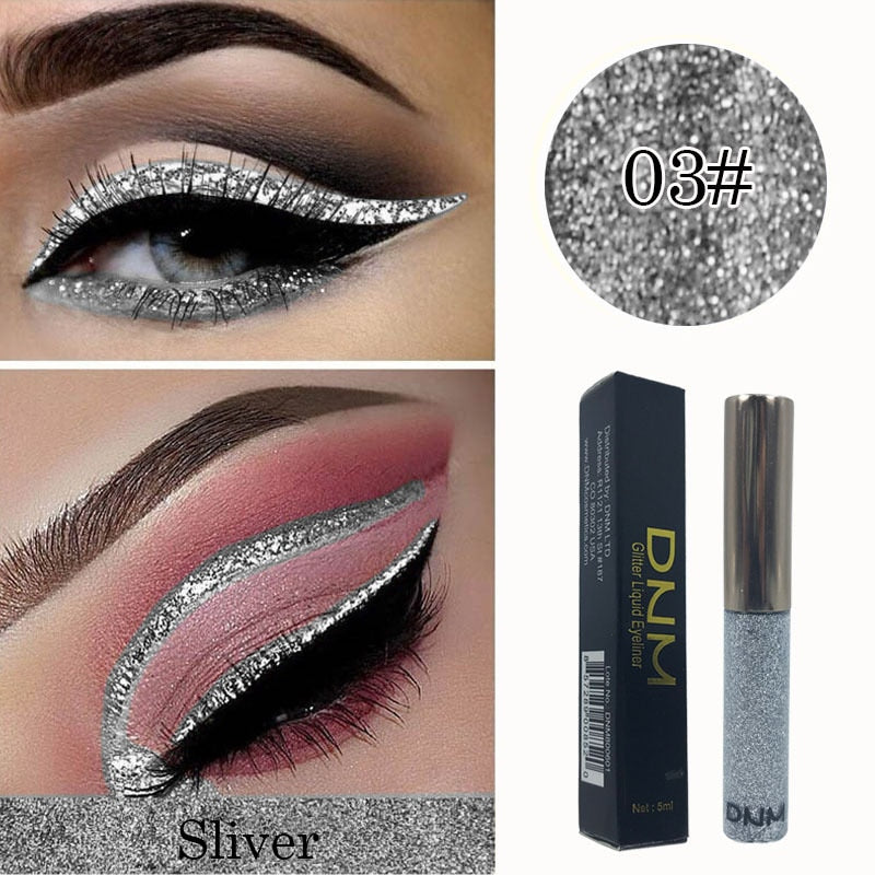 Metallic Liquid Eyeliner for Sparkling 16-Color Looks