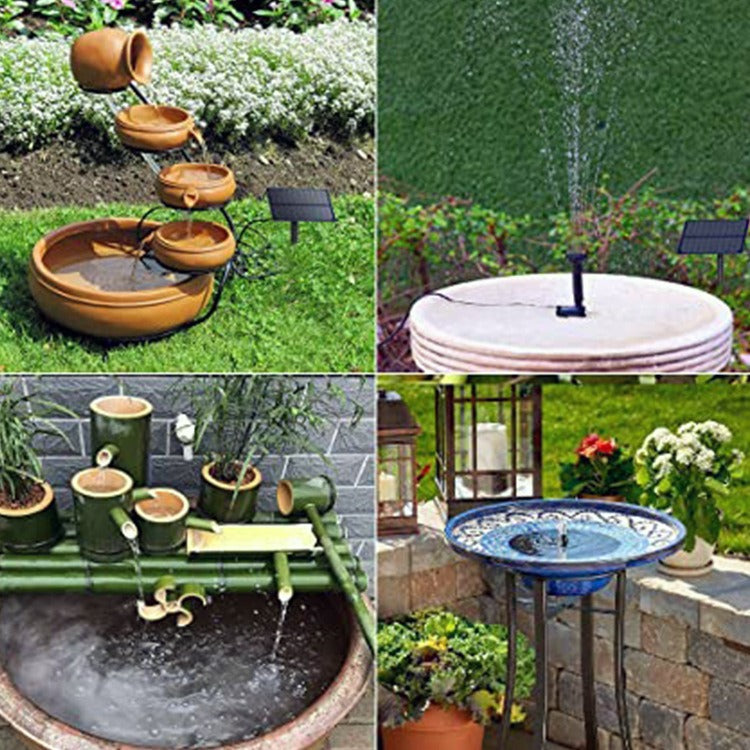 Solar Garden Fountain with 1.5W Panel and Spray Nozzles