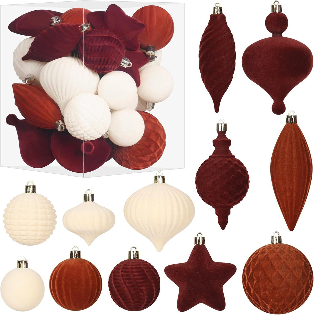 Velvet Christmas Ornaments for Layered Holiday Decor
