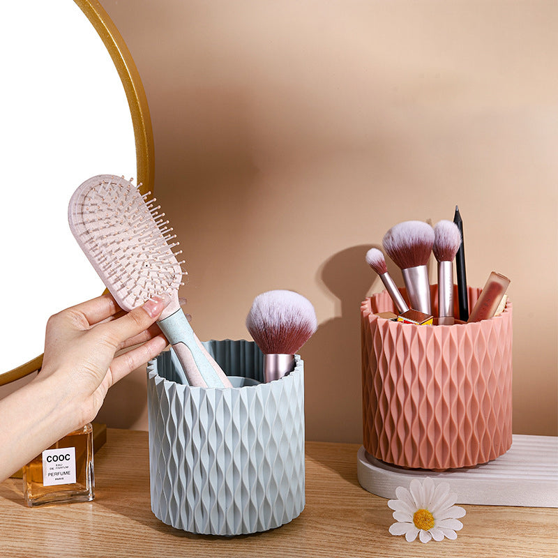 Rotating Makeup Brush Holder, 360° Spin Storage Bucket