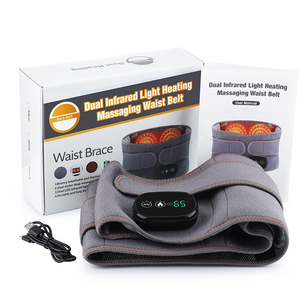 Adjustable Hot Compress Lumbar Massage Lower Back Brace Belt