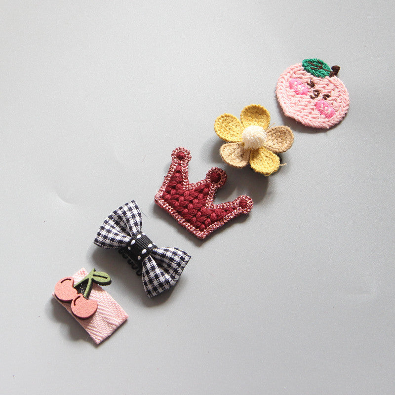 Girls Hair Clips – Colorful Crown, Bow & Flower Set