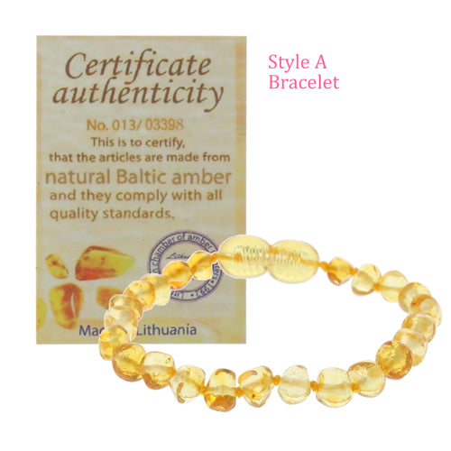 Baltic Amber Baby Bracelet & Anklet, Made in Lithuania
