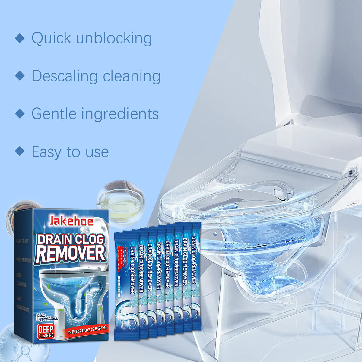 Toilet Drain Clog Remover Deep Cleaning Powder Sachets