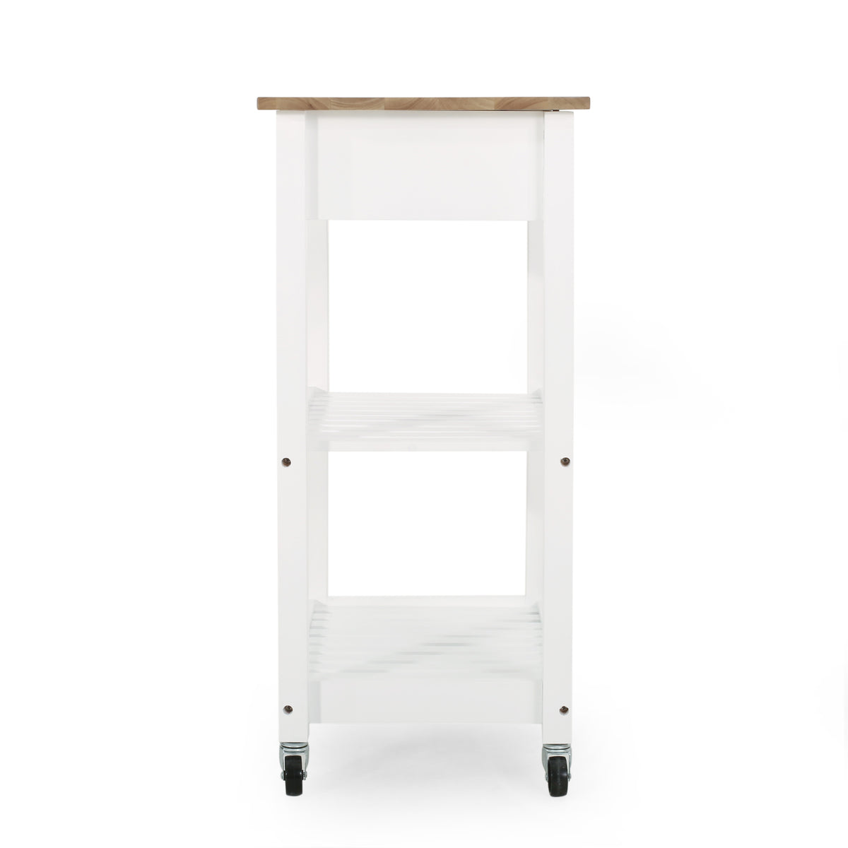 Kitchen Cart with Wood Top, Drawer and Wheels