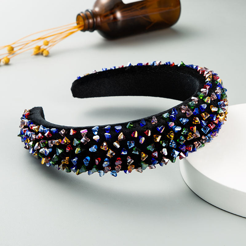 Beaded Headband With Hand-Stitched Baroque Sparkle