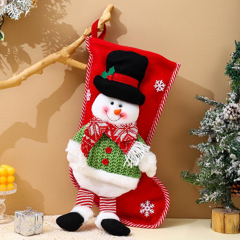Christmas Stocking Gift Bag With Plush 3D Characters