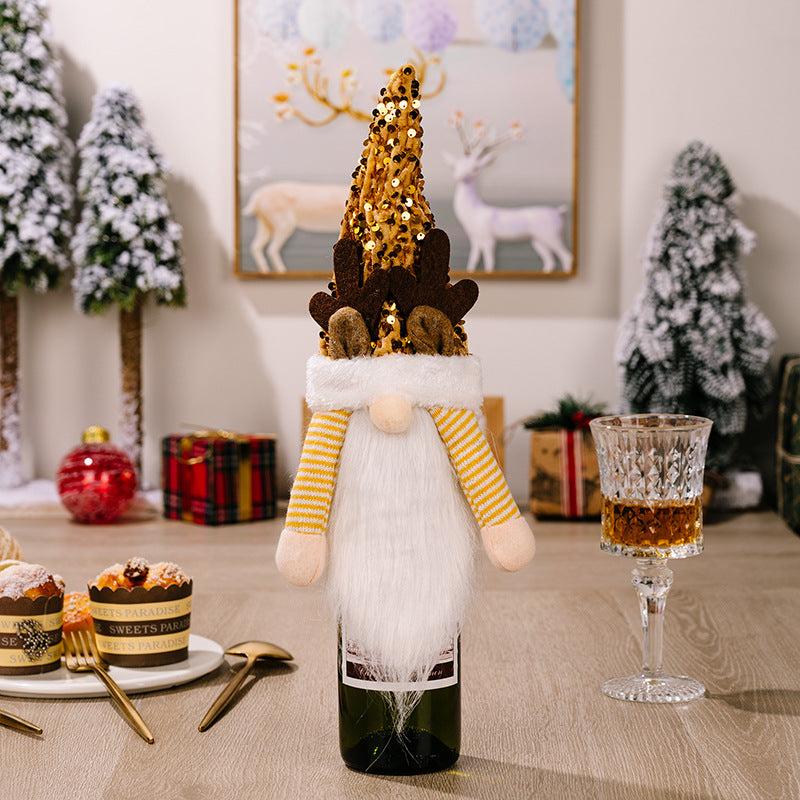 Christmas Wine Bottle Covers for Festive Table Decor