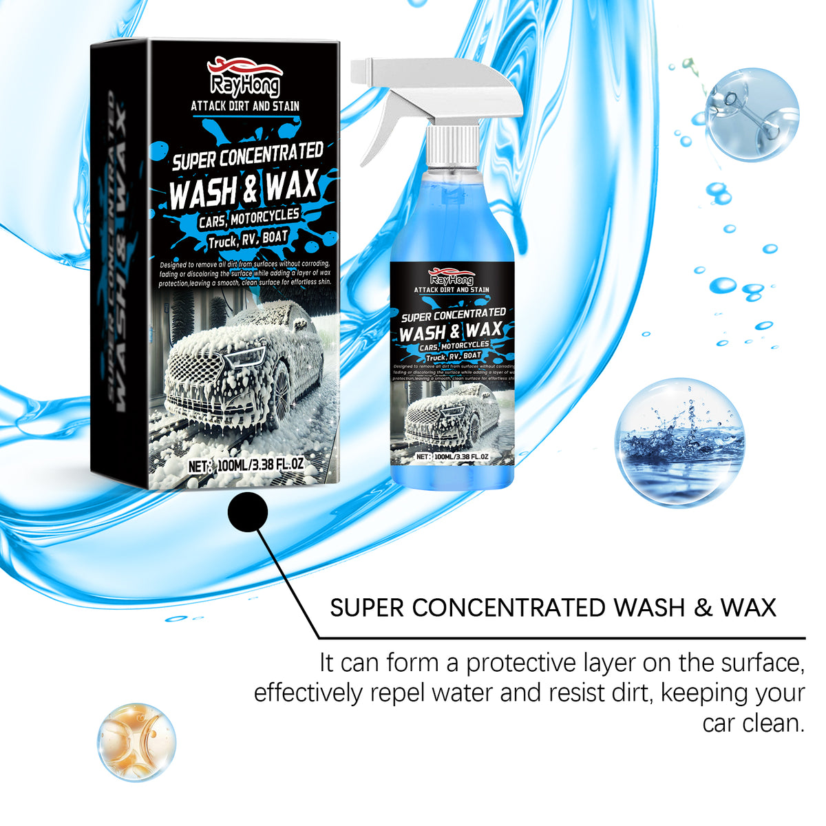 Car Wash Liquid with Wash & Wax for a Lasting Shine