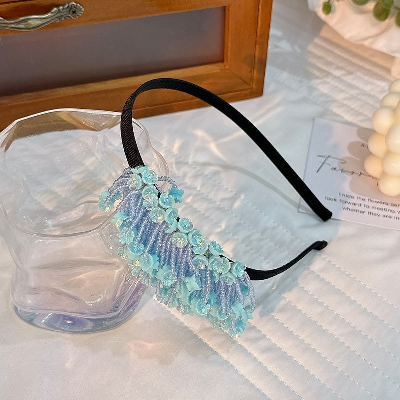 Handmade Beaded Tassel Hair Hoop for Romantic Styles