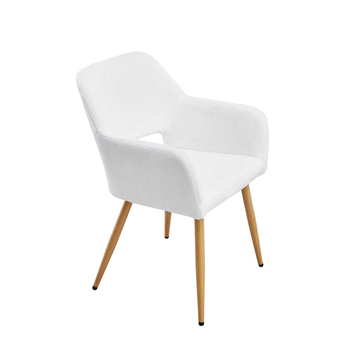 Plush Faux Fur Accent Chair with Sculpted Open Back