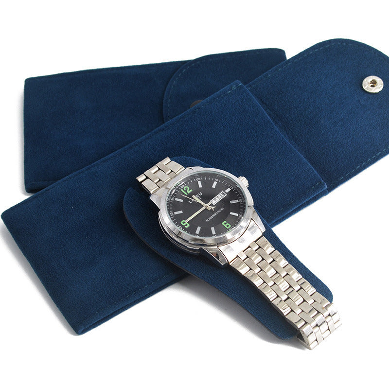 Velvet Watch Pouch with Snap Button, Scratch-Resistant