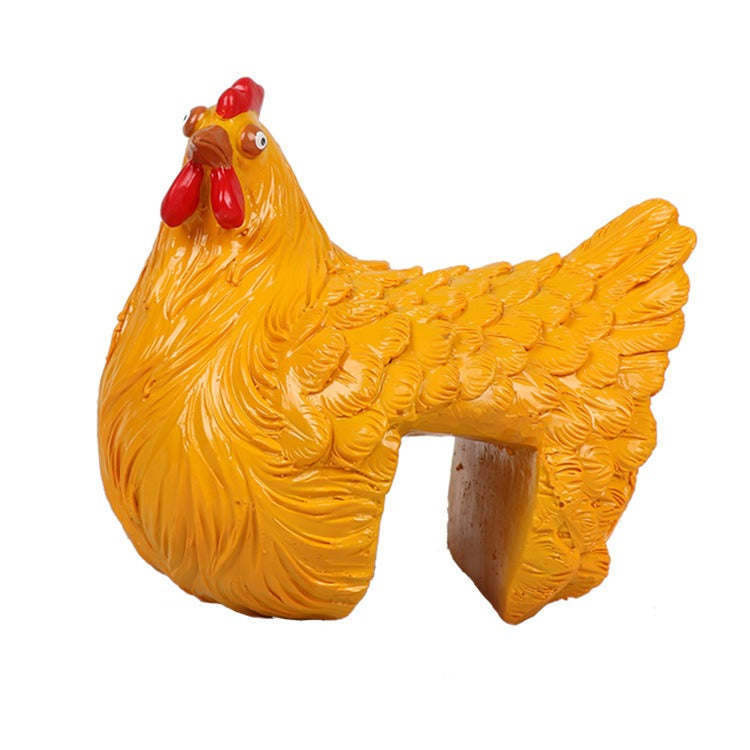 Clip-On Resin Hen Garden Ornament for Ladder Rungs