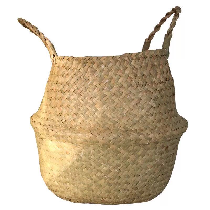 Woven Seagrass Basket Planter Cover for Living Room