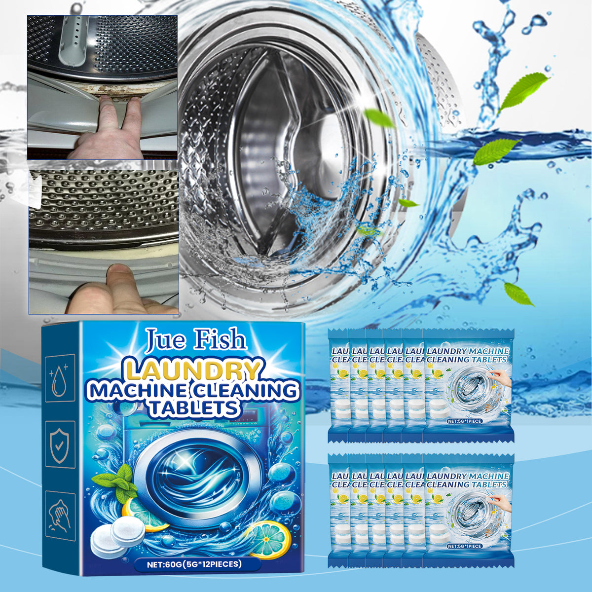 Washing Machine Cleaning Tablets for Fresh Odor Control