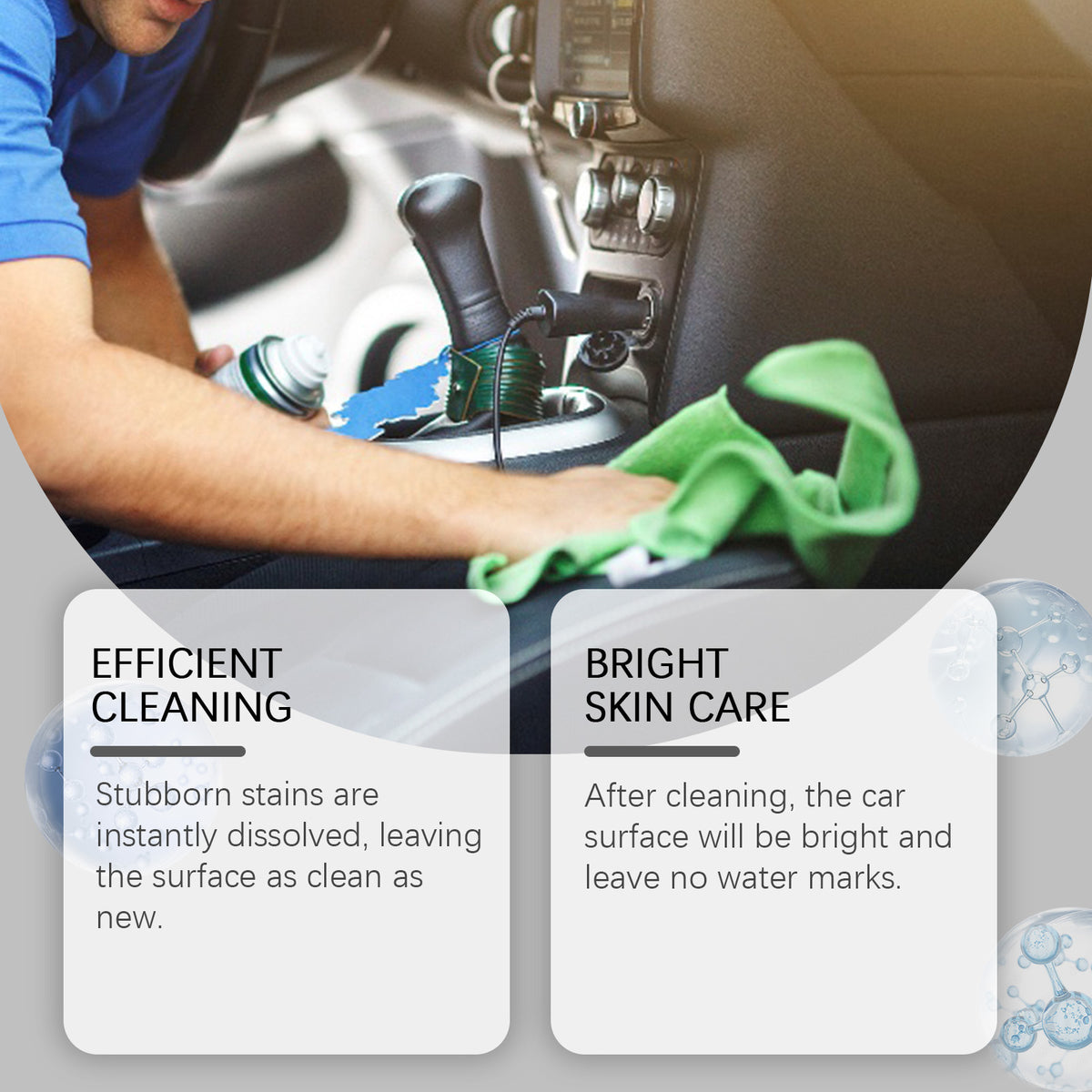Car Interior Foam Cleaner for Stubborn Stains & Shine