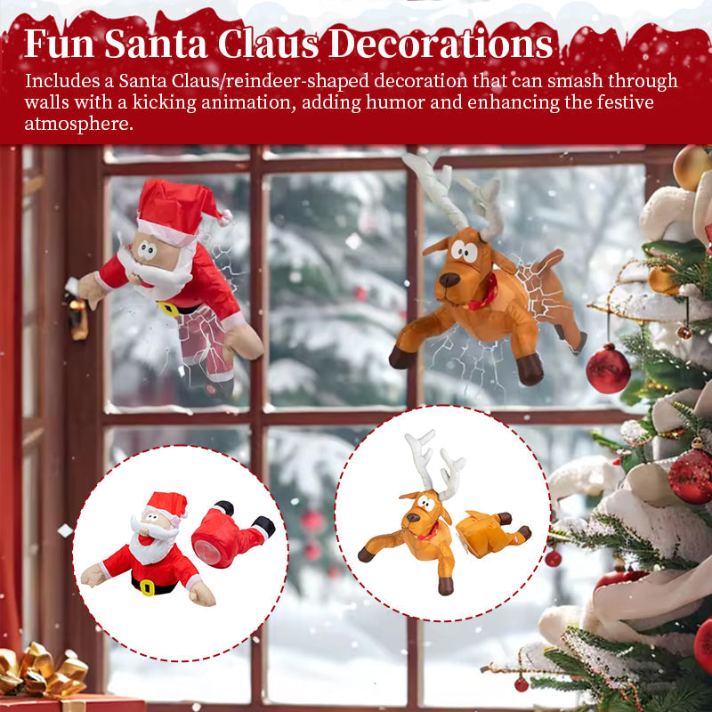 3D Christmas Window Decoration Santa Reindeer Set