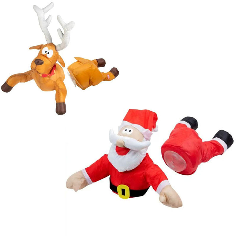 3D Christmas Window Decoration Santa Reindeer Set