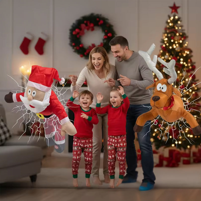 3D Christmas Window Decoration Santa Reindeer Set