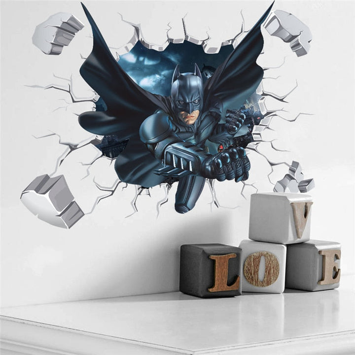 3D Batman Wall Decal for Immersive Superhero Decor