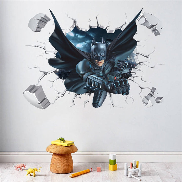3D Batman Wall Decal for Immersive Superhero Decor