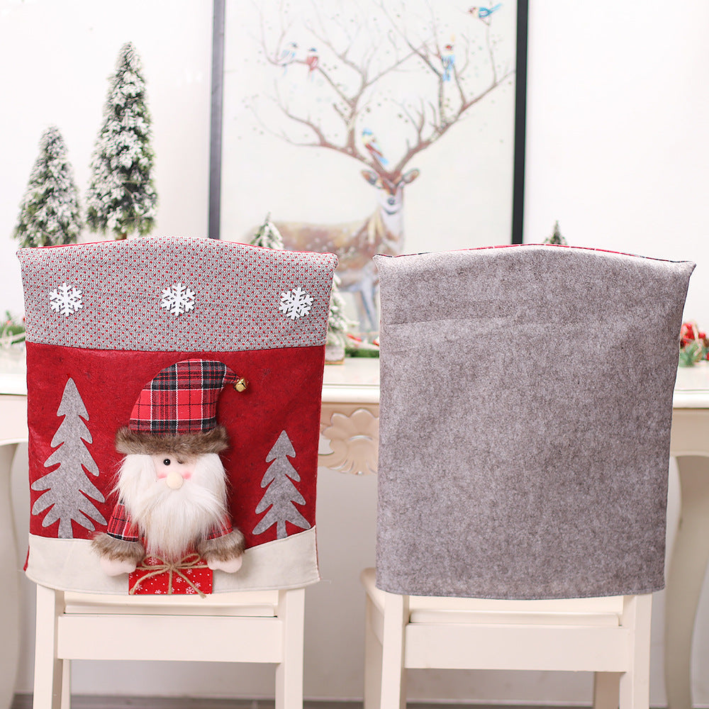 Christmas Chair Covers With 3D Holiday Character Set