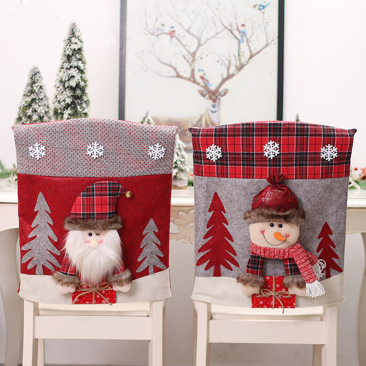 Christmas Chair Covers With 3D Holiday Character Set
